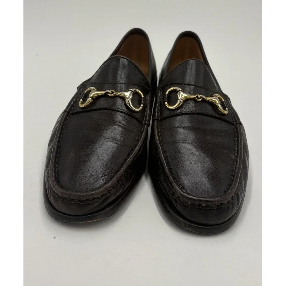 D. Lepori Mens Leather Horsebit Loafers Brown 42.5 Italy US‎ 9.5- Read